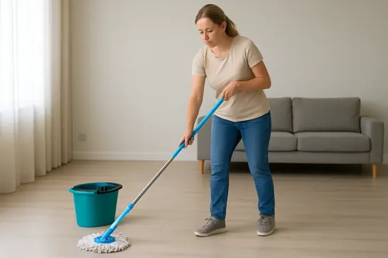 Como deixar o chão limpo com mop sem efeito grudento
