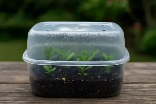 Como fazer uma estufa improvisada com pote de sorvete