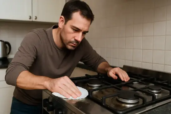 Como limpar fogão engordurado com 1 folha de papel toalha Como limpar fogão engordurado com 1 folha de papel toalha
