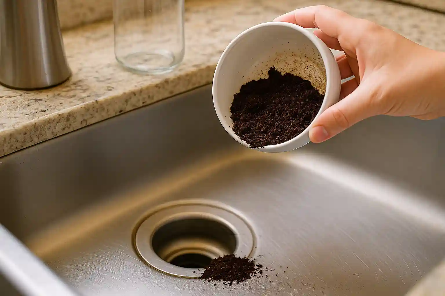 Como usar borra de café para tirar cheiro de comida da pia