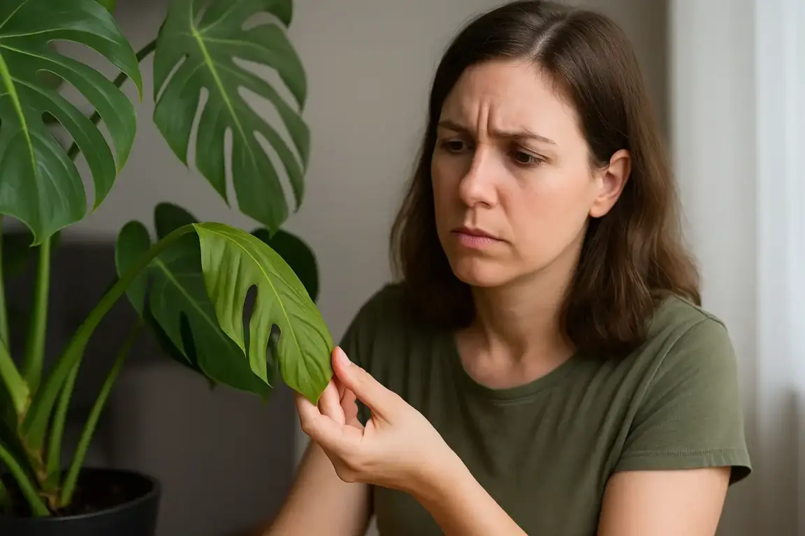 Costela-de-adão dá sinais nas folhas antes de murchar