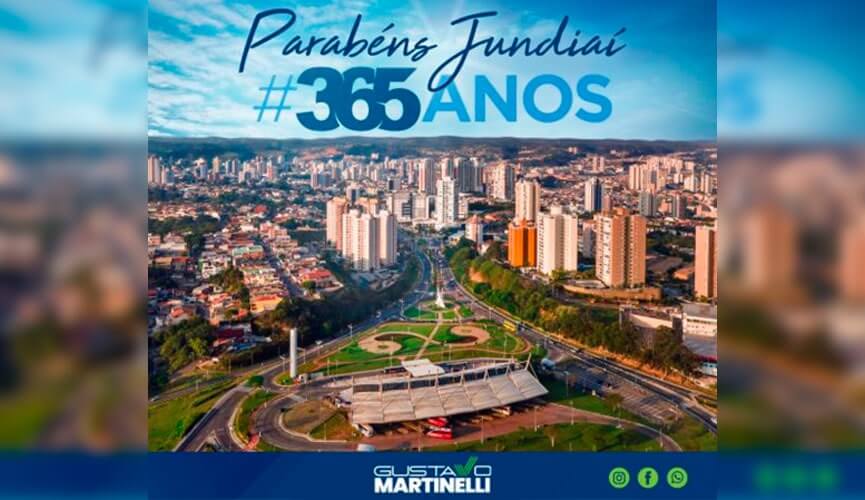 Banner de aniversário de 365 anos de Jundiaí