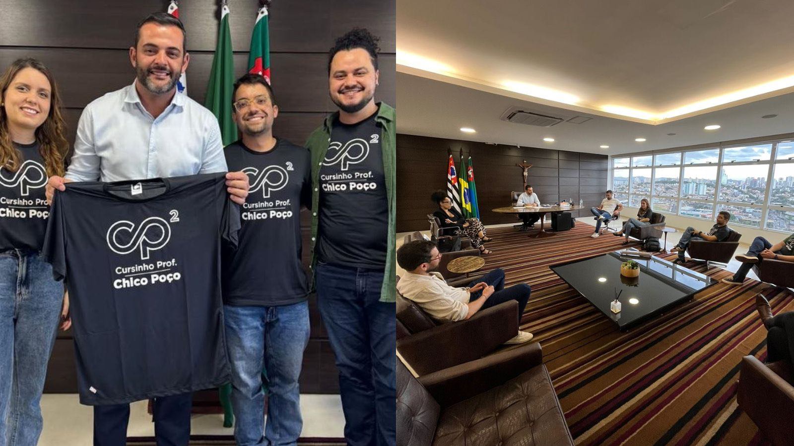 Gustavo Martinelli e representantes do Cursinho