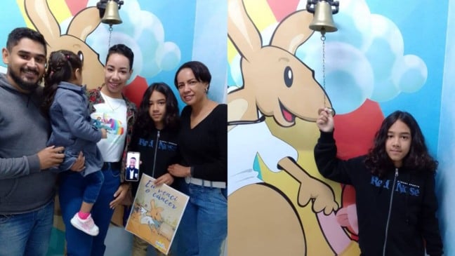 Daniel Henrique vence a leucemia e toca o sino da vitória no Grendacc