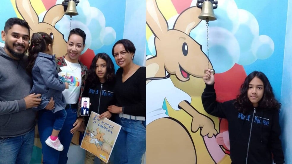 Daniel Henrique vence a leucemia e toca o sino da vitória no Grendacc