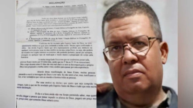 Imagem de carta ao lado de foto de homem