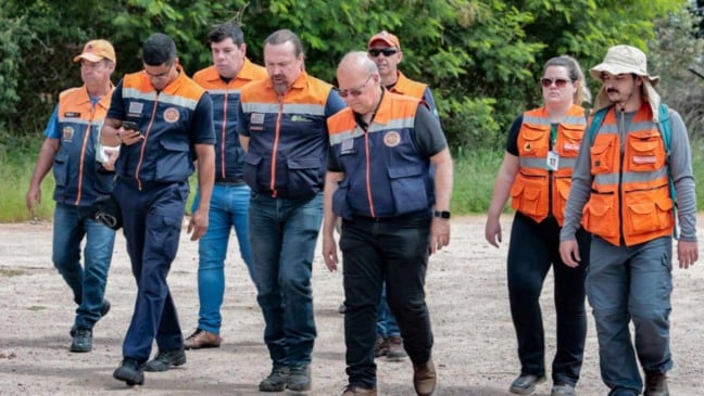 Defesas Civis da região e governo de SP em vistoria técnica.