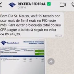 Print de mensagem enviada por golpistas.