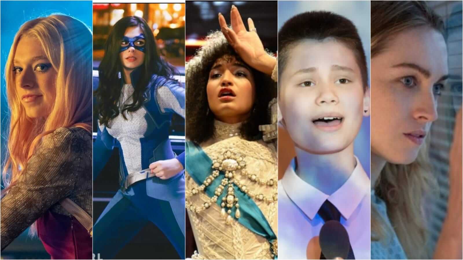 Montagem com personagens trans de séries de tv