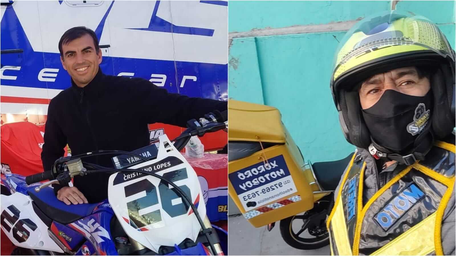 Cristiano Lopes e o motoboy Xororó