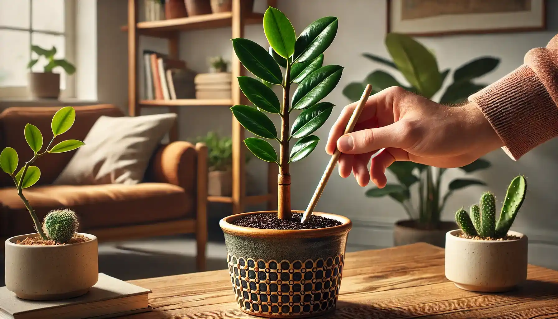 Dica de rega para Zamioculcas Você conhece o truque do palito