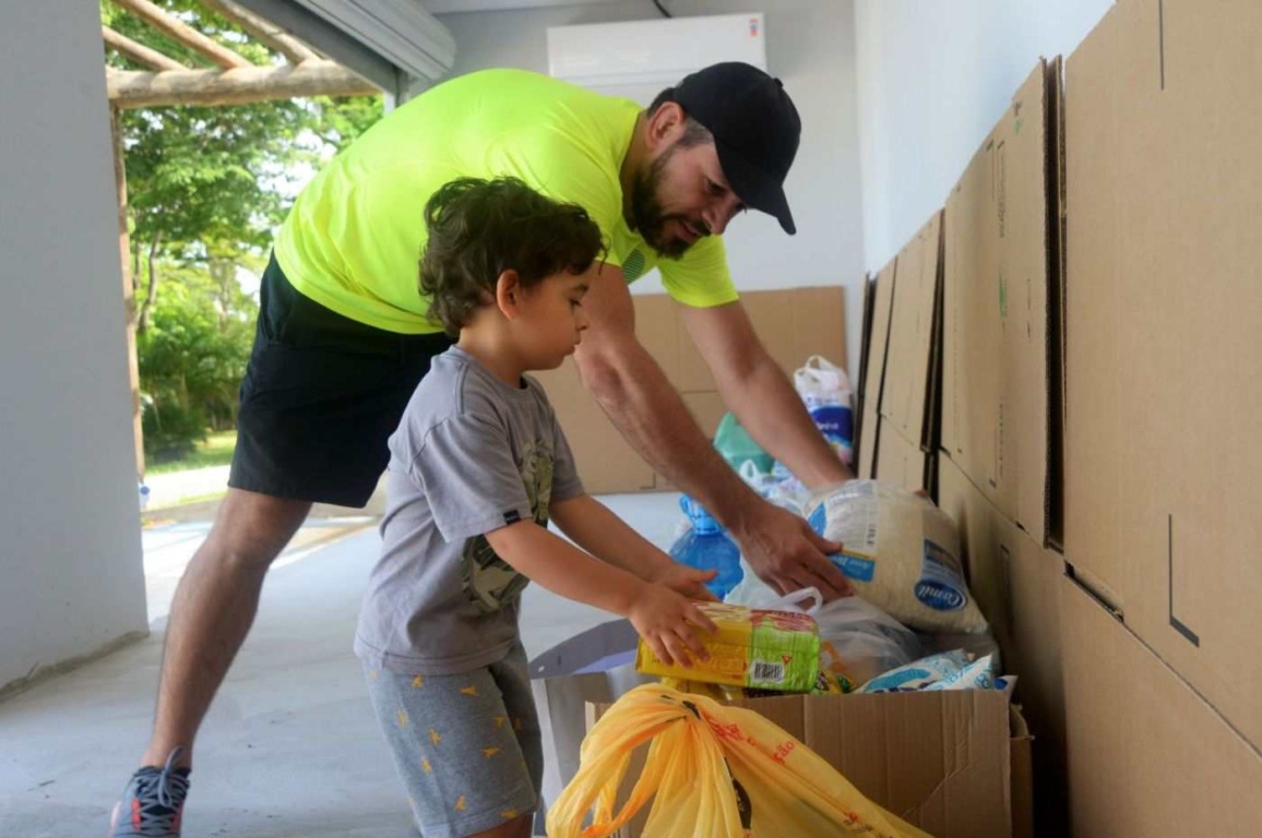 Doações chegam durante todo o dia, na sede do Funss. Foto: Prefeitura de Jundiaí