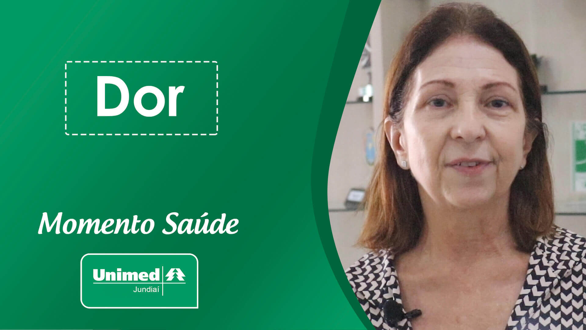 Thumb de vídeo da Unimed com médica em fundo verde