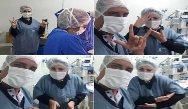 Emocionante - intérprete de Libras traduz parto para pais surdos