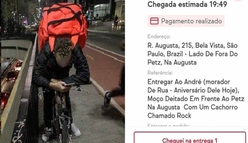 Entrega de lanche a morador de rua em dia de seu aniversário viraliza na internet