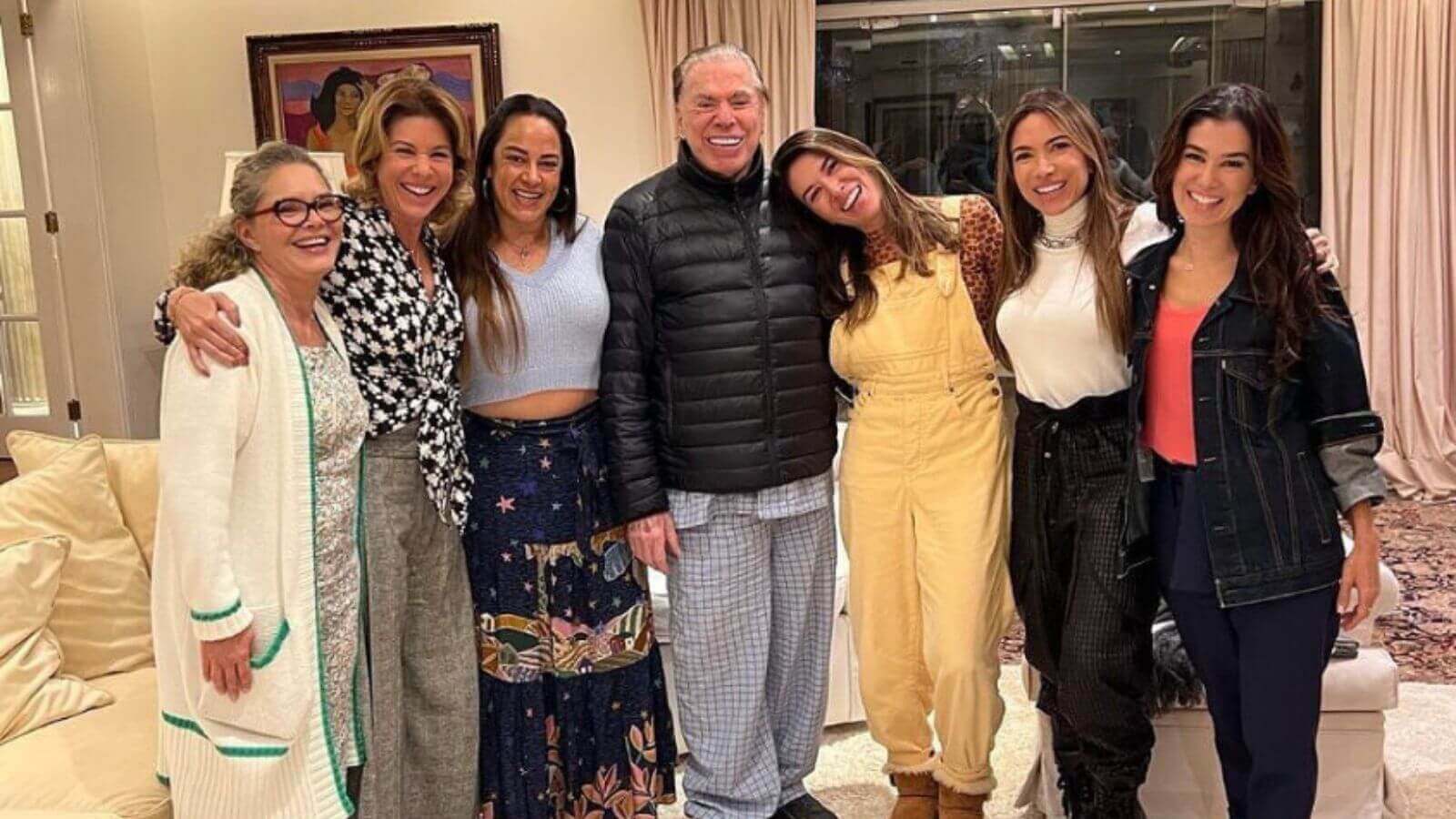 Silvio Santos com família Abravanel