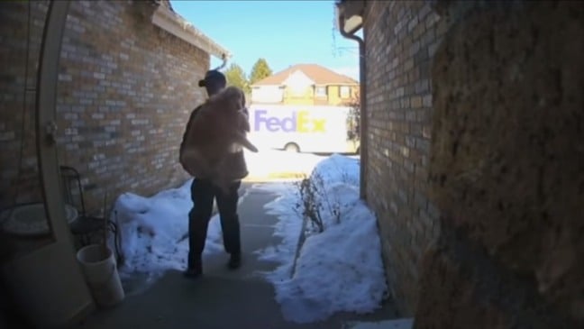 Homem carregando cachorro no colo