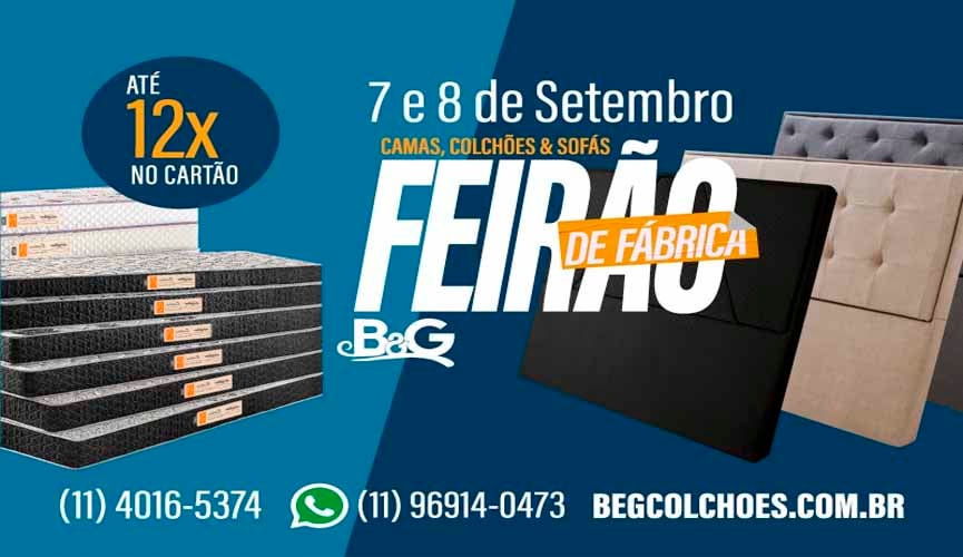 Feirão de Aniversário B&G traz descontos de até 40% em camas, colchões e sofás
