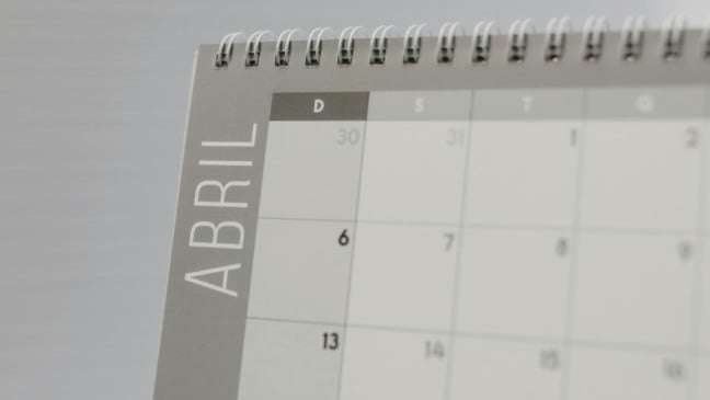Calendário Abril