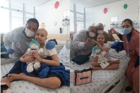 Fernanda Manzutti, de 11 anos, comemora alta do Hospital da Criança, em São Paulo.