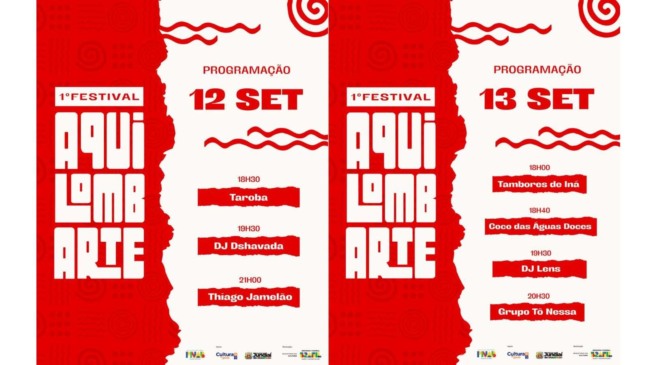 Banner da programação Festival AquilombArte.
