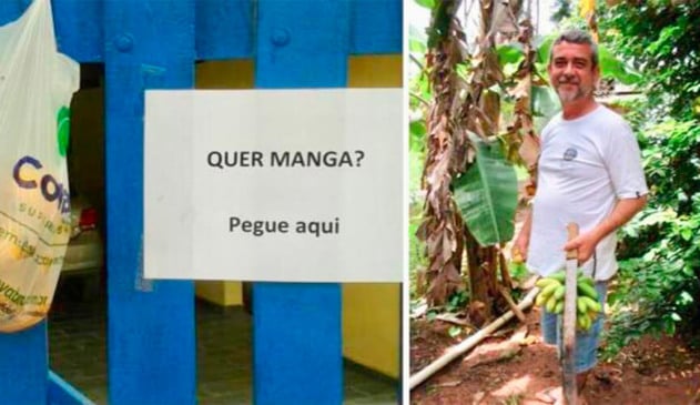 "Fico feliz em partilhar. Vou colocar outras frutas no portão", diz morador de Itupeva