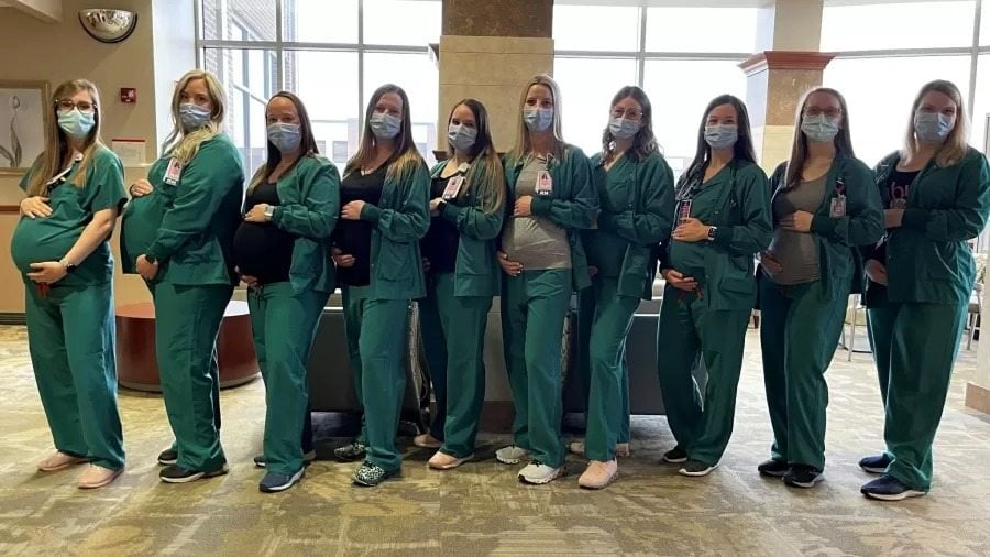 Funcionárias grávidas do Liberty Hospital
(Foto: Reprodução/Facebook Liberty Hospital)