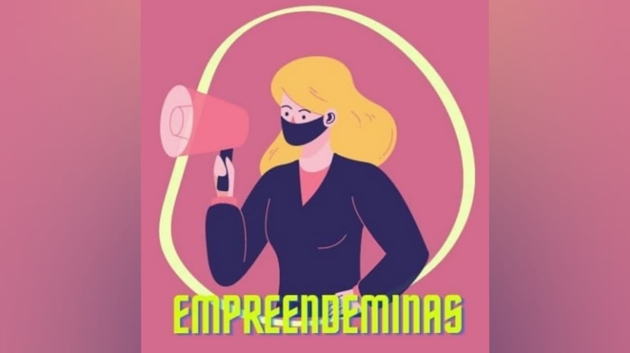 Vetor de mulher com máscara e auto falante