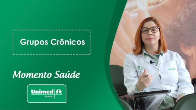 Thumb de vídeo da Unimed com enfermeira em fundo verde