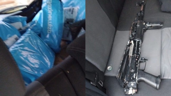 Carga e fuzil encontrados no Renault Duster