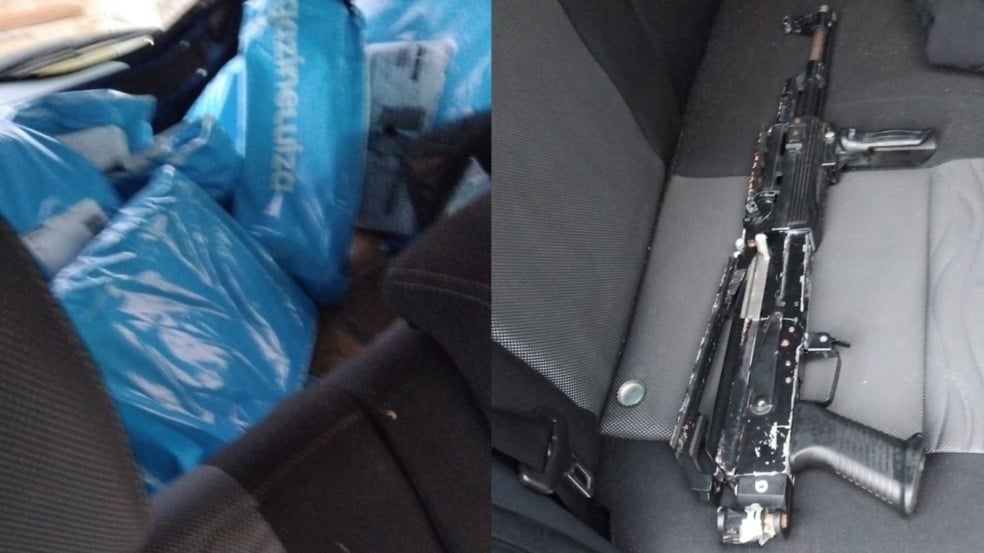 Carga e fuzil encontrados no Renault Duster