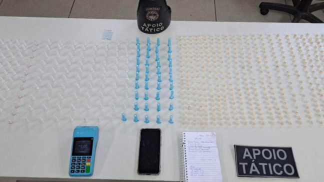 Porções de drogas apreendidas pela Guarda de Jundiaí