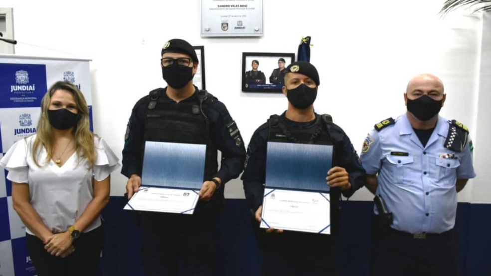 Guardas homenageados em Jundiaí