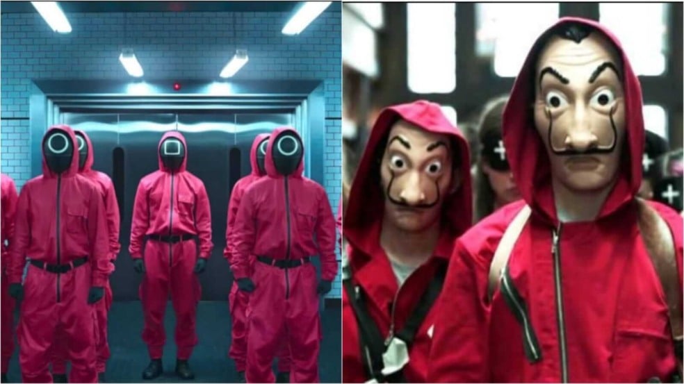 Imagens das séries La Casa de Papel e Round 6