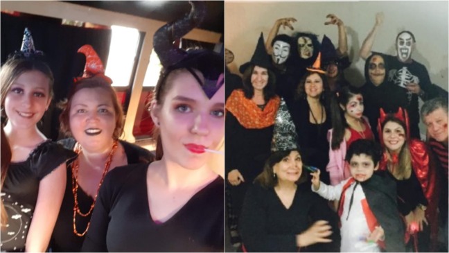 Famílias fantasiadas para Dia das Bruxas