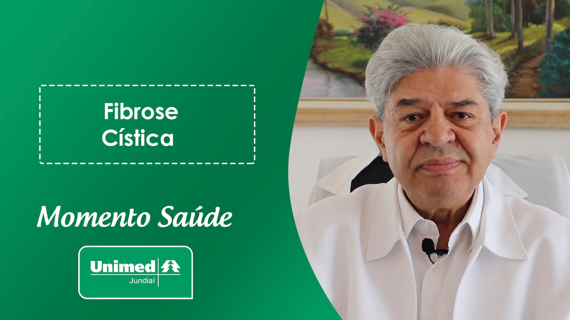 Thumb de vídeo da Unimed com médica em fundo verde