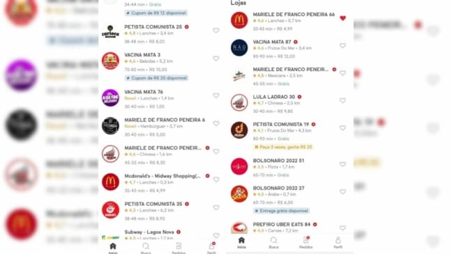 print da tela do cleular com a pagina do Ifood