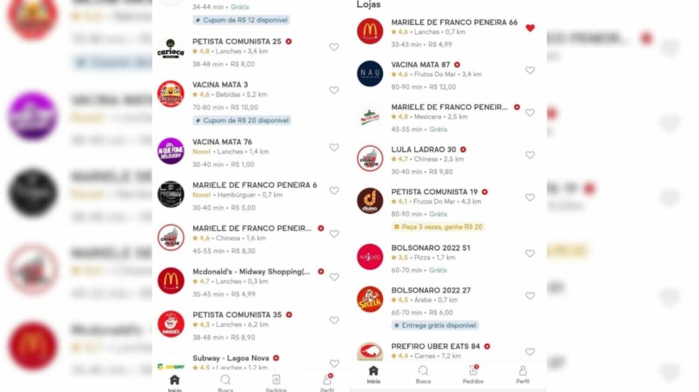 print da tela do cleular com a pagina do Ifood