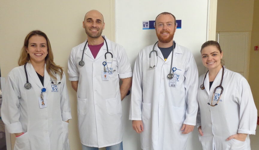 Parte da equipe de fisioterapia, responsável pelo sucesso das captações de pulmões