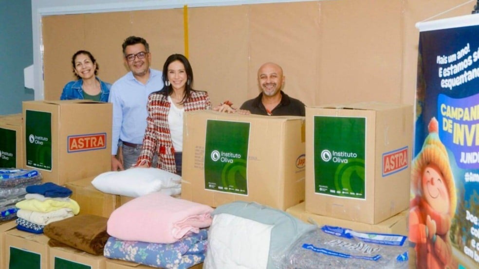 Instituto Oliva doa agasalhos e mantas para campanha de inverno do Fundo Social de Jundiaí