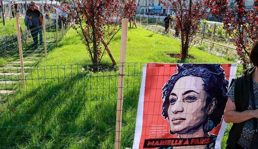 Jardim em homenagem a Marielle Franco é inaugurado em Paris