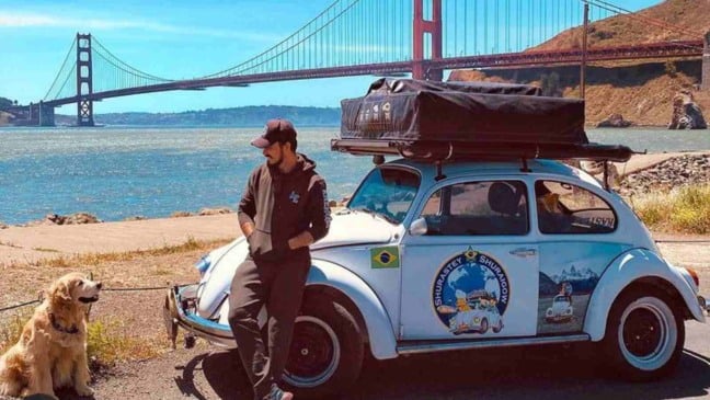 Jesse Koz, com o seu cão, Shurastey (Foto: reprodução/ Instagram @shurastey_)