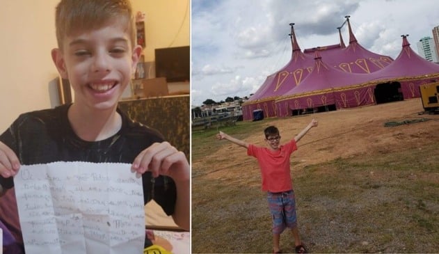 Menino sonha em ser palhaço