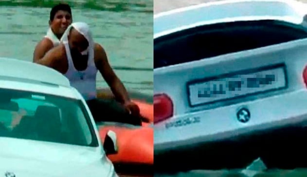 Jovem joga BMW em rio após o pai se recusar a comprar um Jaguar para ele