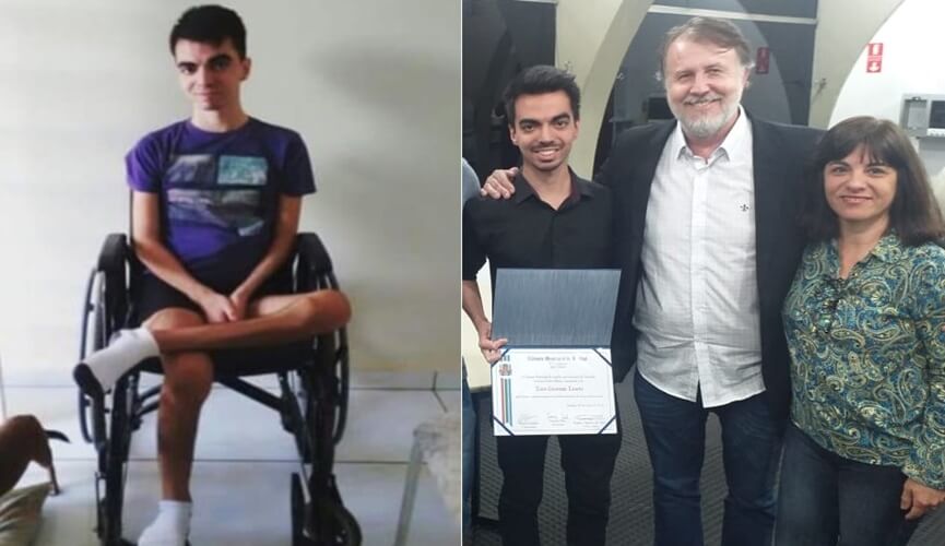 Jovem com certificado