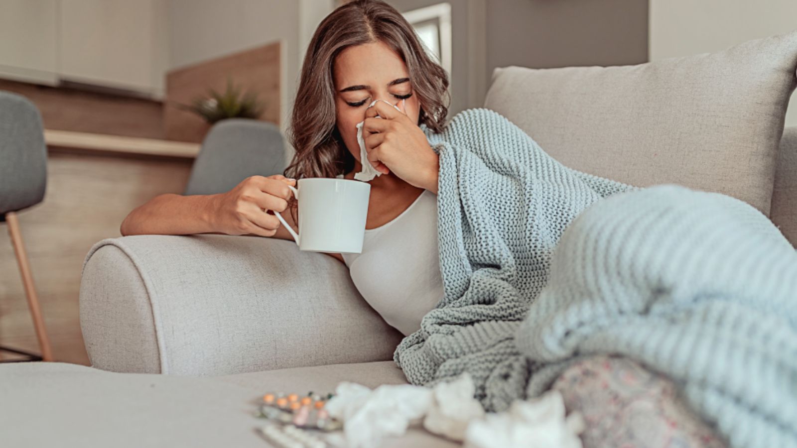 Mulher com doenças respiratórias