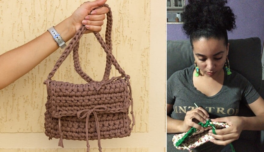 Jundiaiense faz bolsas de crochê para custear seu TCC