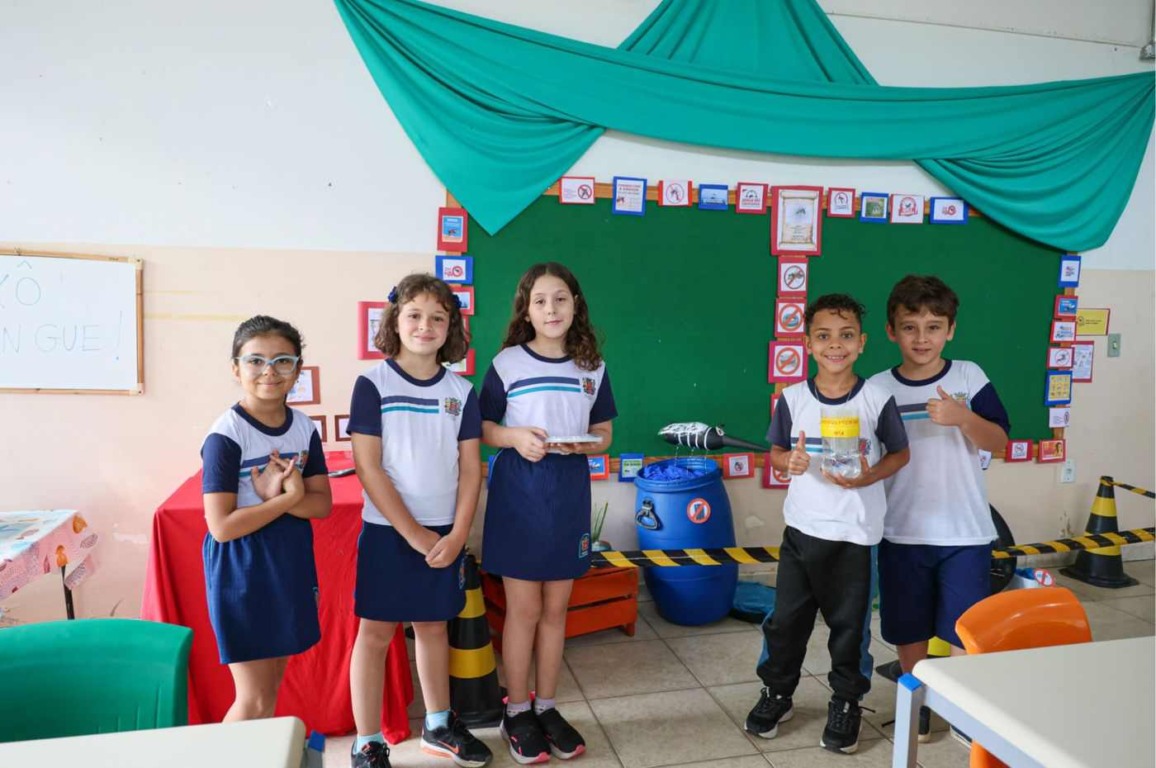 Estudantes da Emeb Duílio Maziero, em Jundiaí, ajudam no combate à dengue