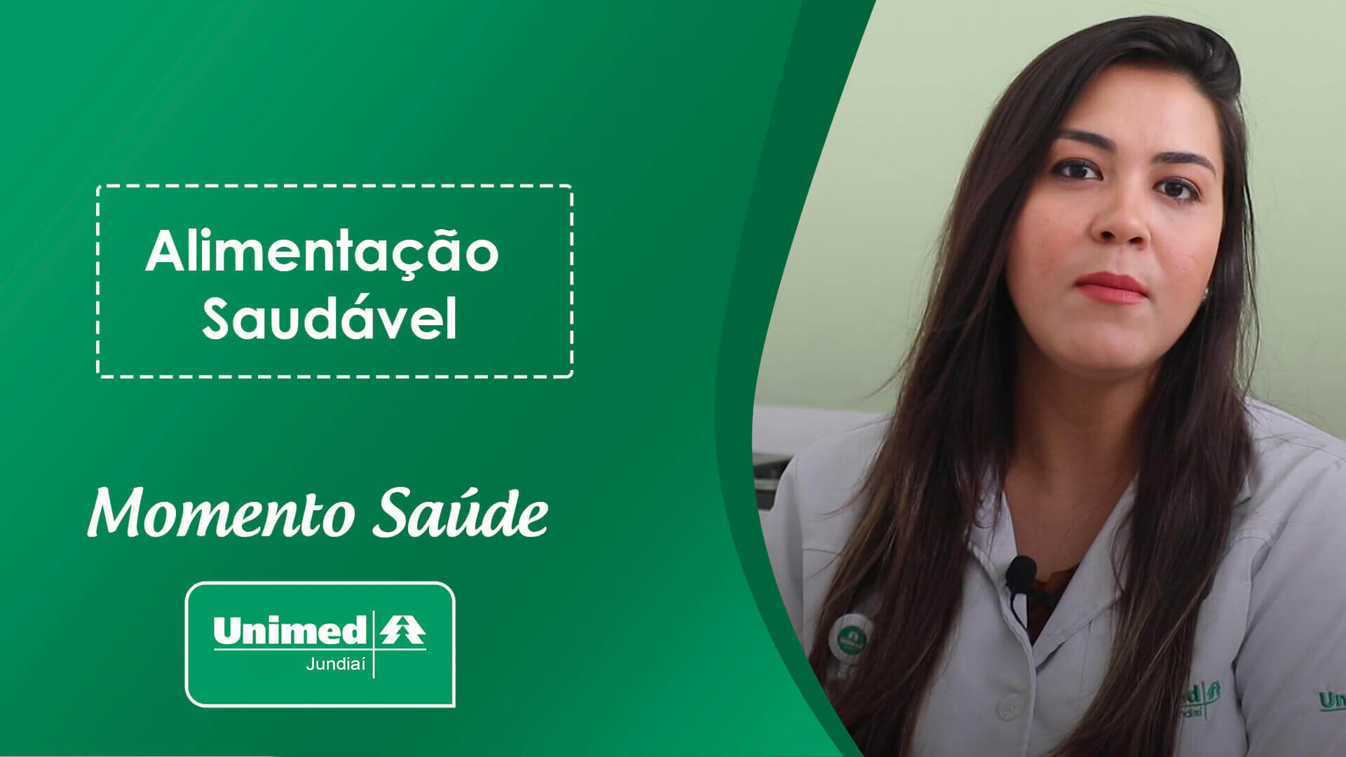 Thumb de vídeo da Unimed com médico em fundo verde