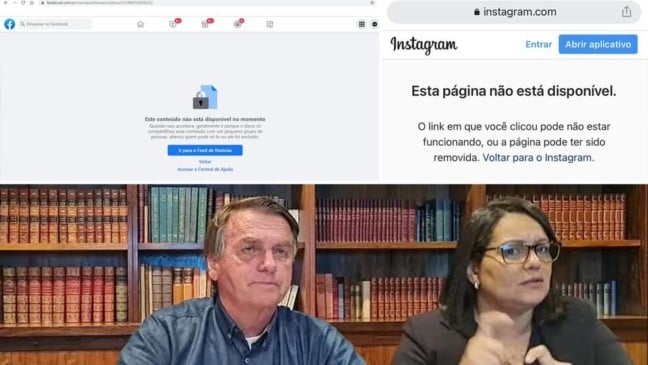 Live de Bolsonaro é tirado do ar
